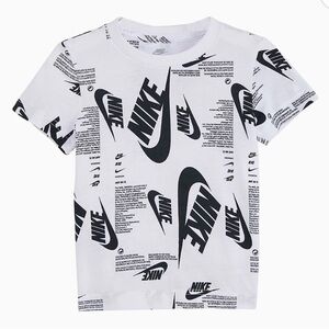 Futura Nike White Short-Sleeve Tee with Black Logo Print